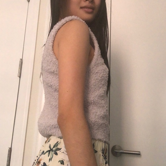 Babaton grey fur crop top - Picture 2 of 3